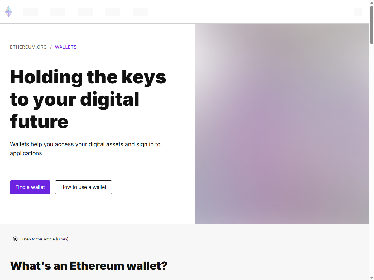 ethereum.org 的钱包介绍页，说明自托管钱包由你自己保管私钥